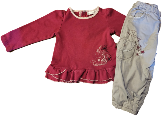 F - Ensemble mouton fleur - 18 mois