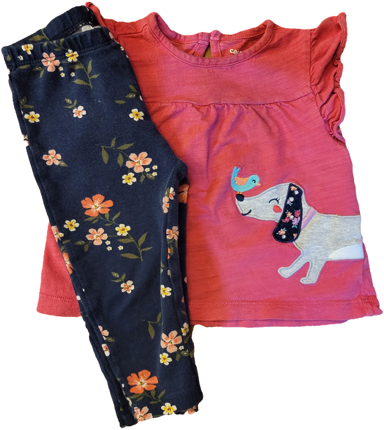 F - Ensemble chien fleuri - 18 mois