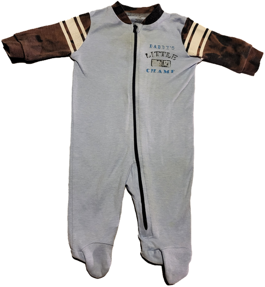 G- Pyjama bleu imparfait - 0/3 mois (taché et délavé)