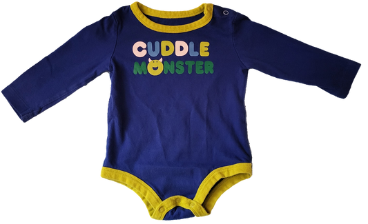 G- Cache-couche manches longues bleu - 6/12 mois