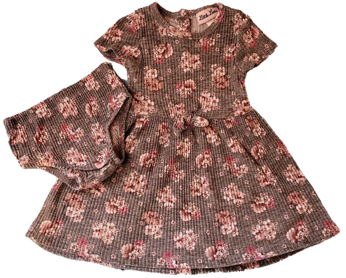 F - Robe avec culotte rose et grise - 18 mois