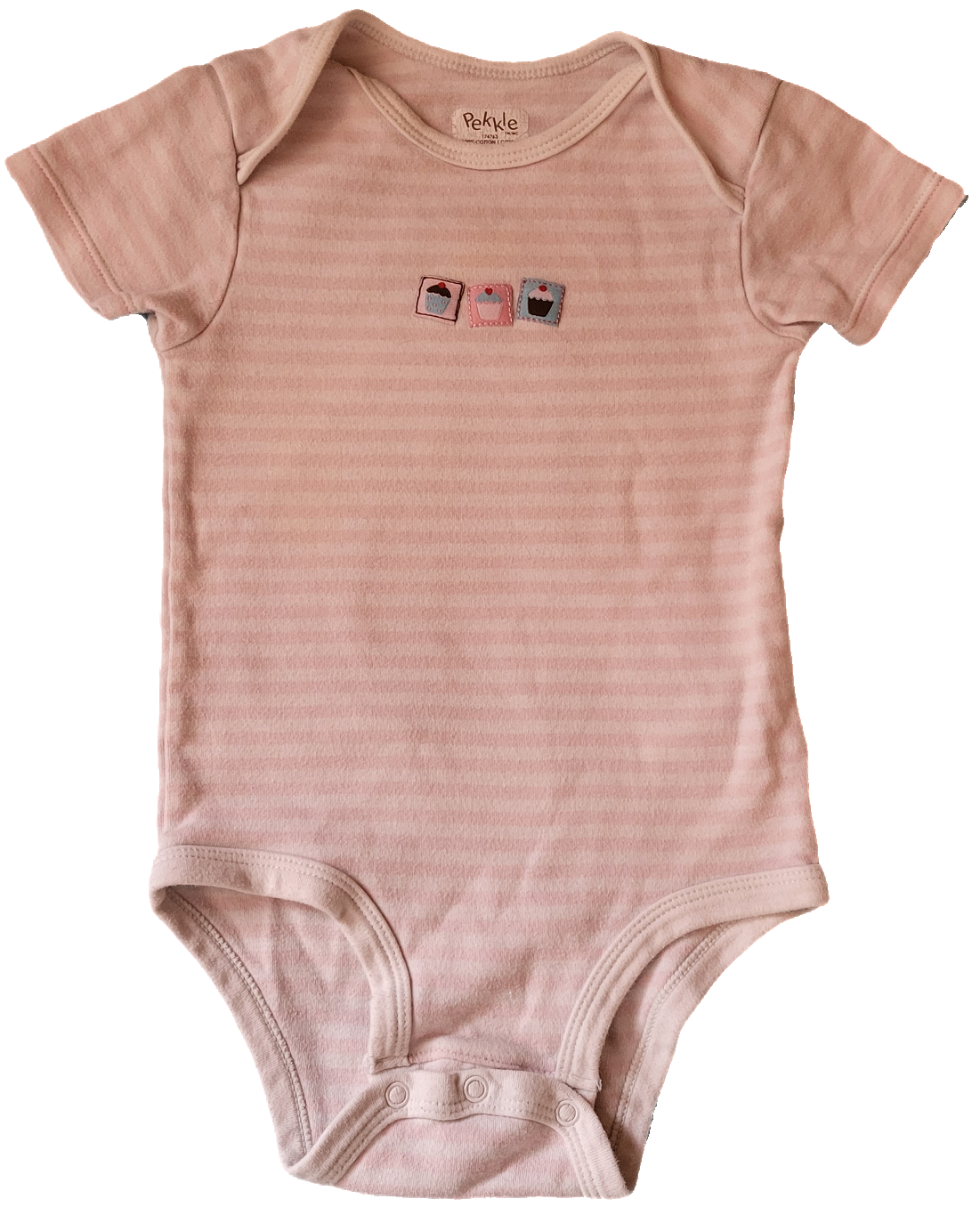 F - Cache-couche rayé rose pâle - 12/18 mois