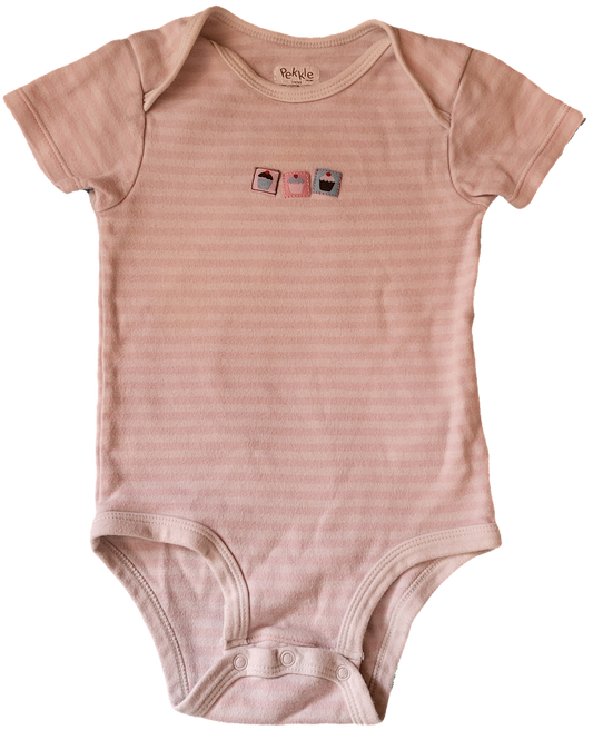 F - Cache-couche rayé rose pâle - 12/18 mois