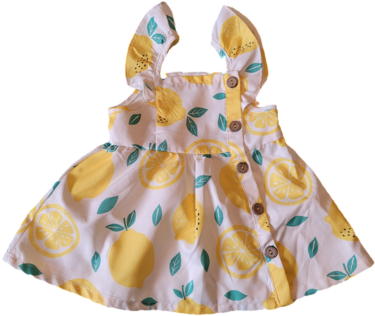 F - Robe citron - 3/6 mois - Neuf