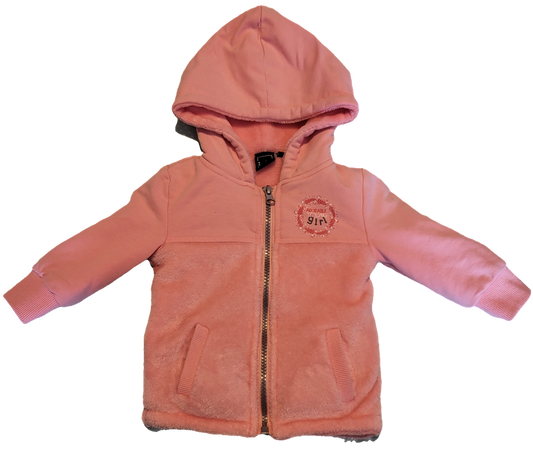 F - Coton zipper rose tissu doux - 6 mois