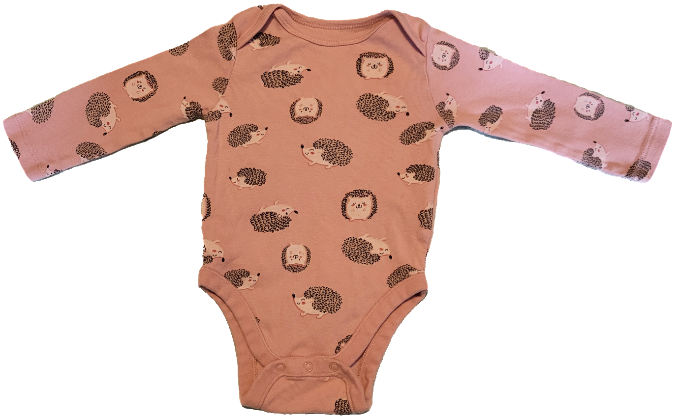 F - Cache-couche manches longues rose hérisson - 3/6 mois