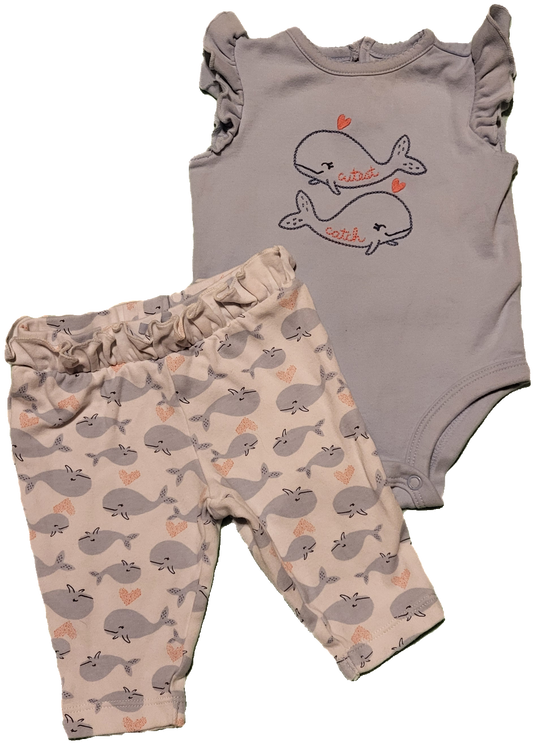 F - Ensemble baleine - été - 0/3 mois