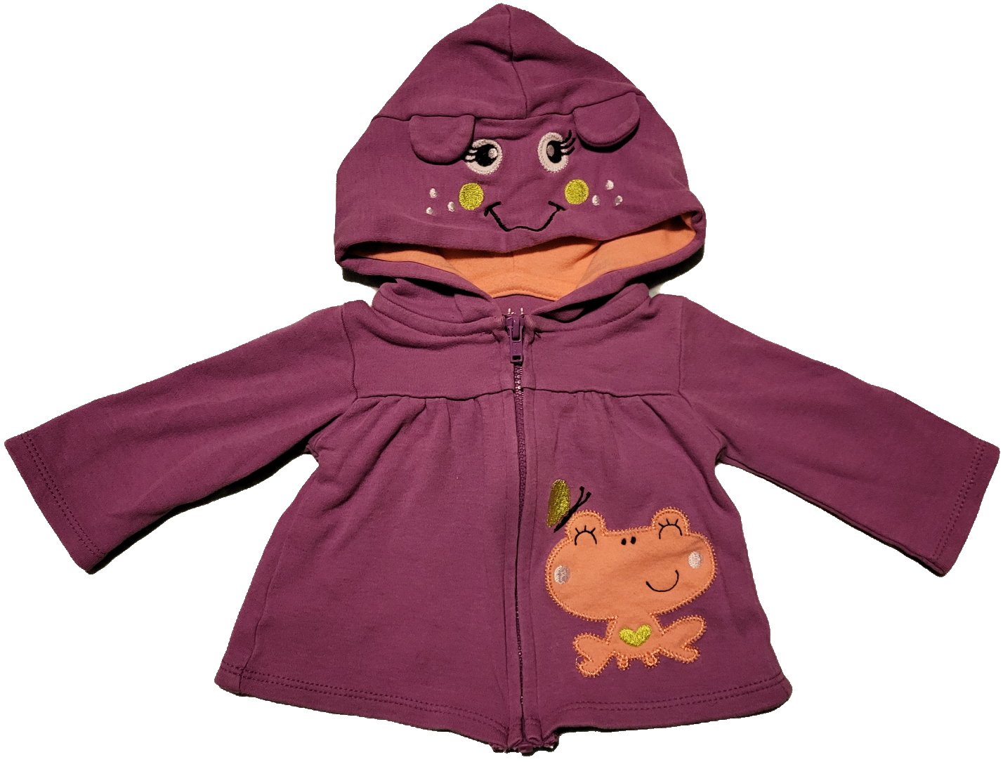 F - Coton avec zipper mauve grenouille - 3 mois