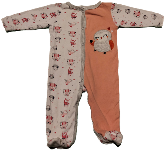 F - Pyjama hibou - 9 mois