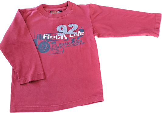 G - Chandail manches longues rouge foncé- 4/5 ans