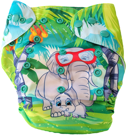 Couche lavable éléphant