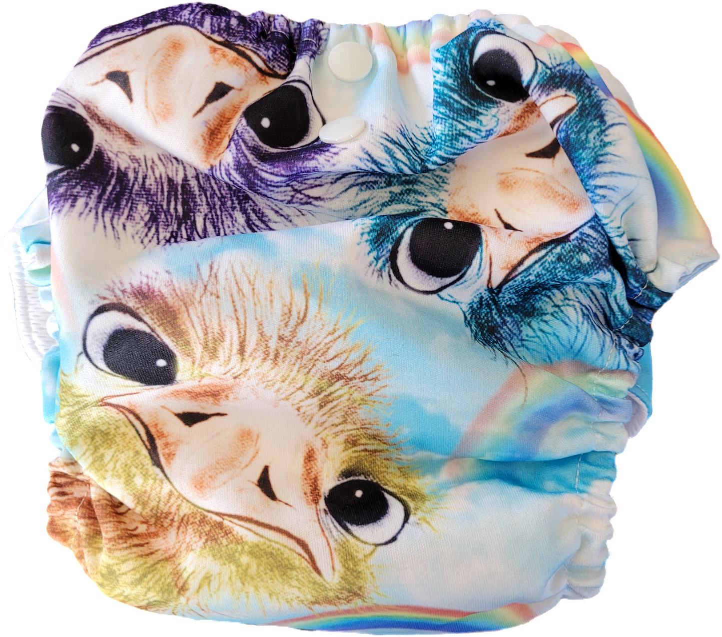 Couche lavable autruche arc-en-ciel