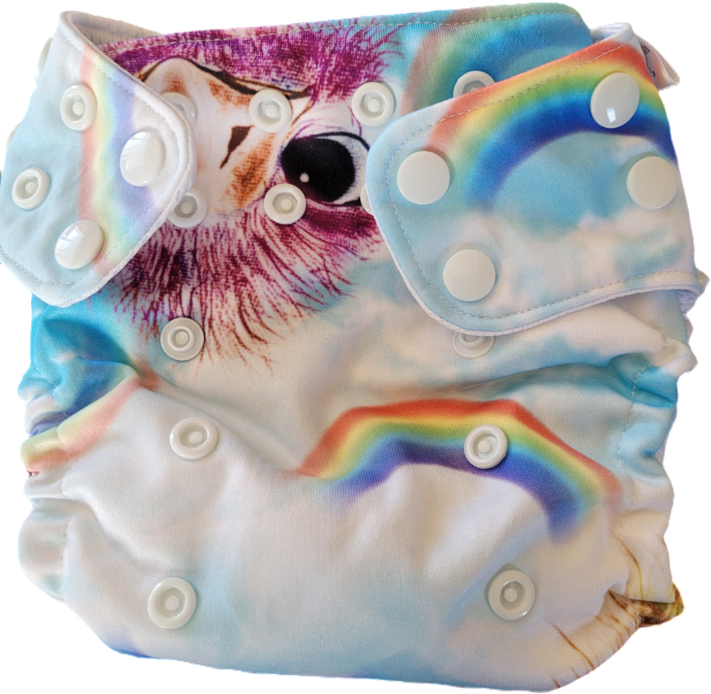 Couche lavable autruche arc-en-ciel