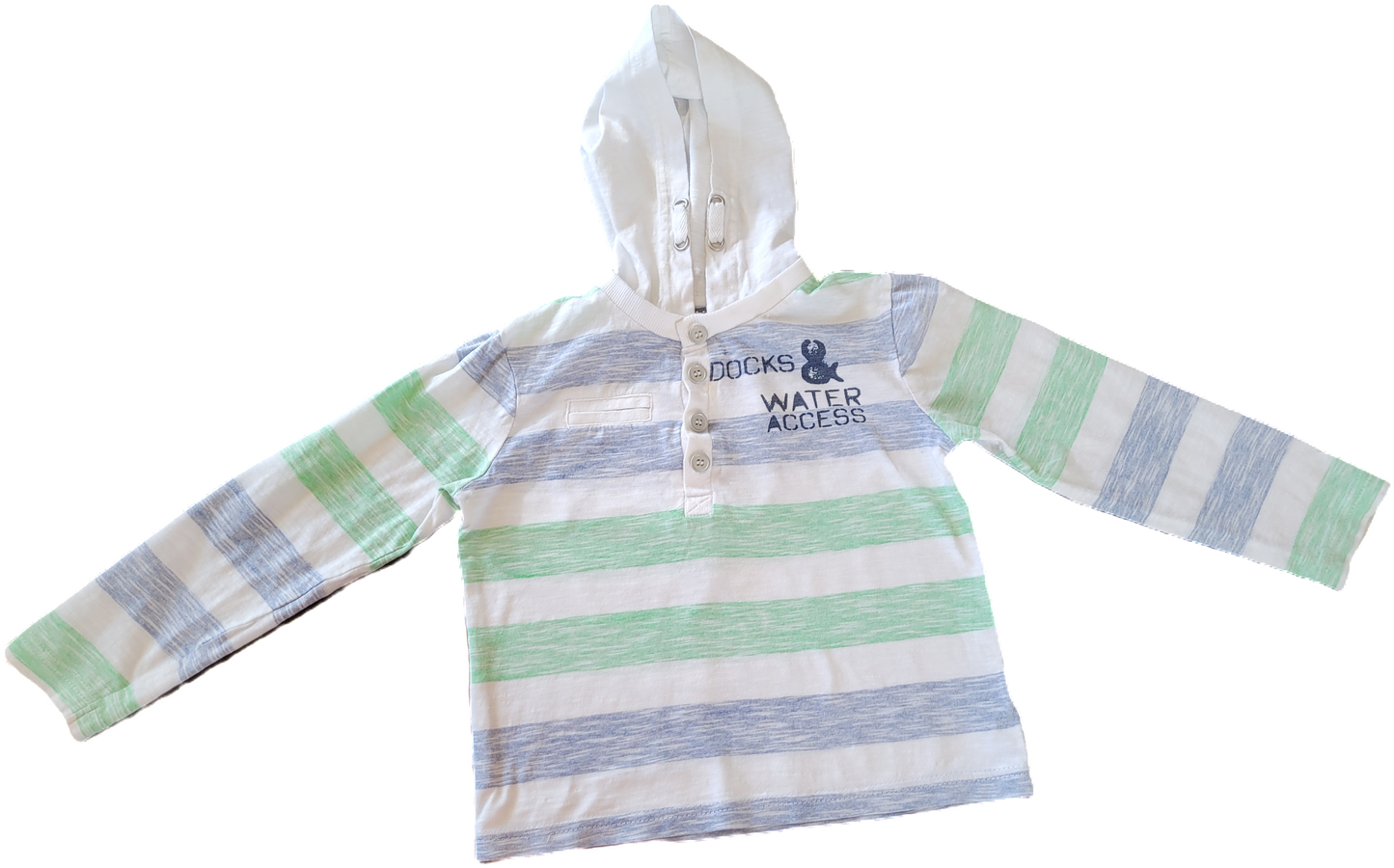 G - Chandail léger rayé bleu-vert - 5 ans