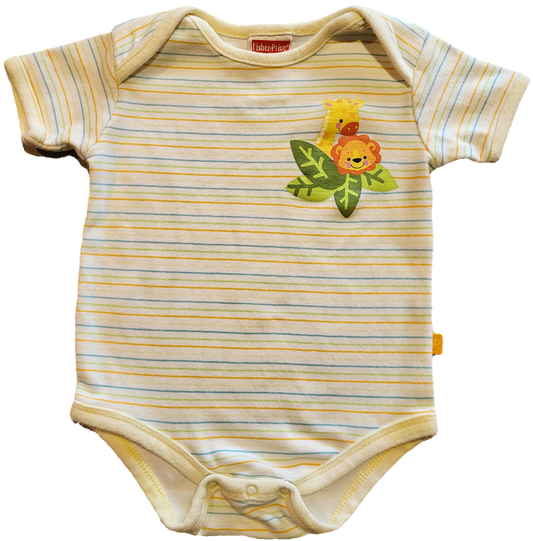 G/F - Cache-couche rayé animaux - 0/3 mois