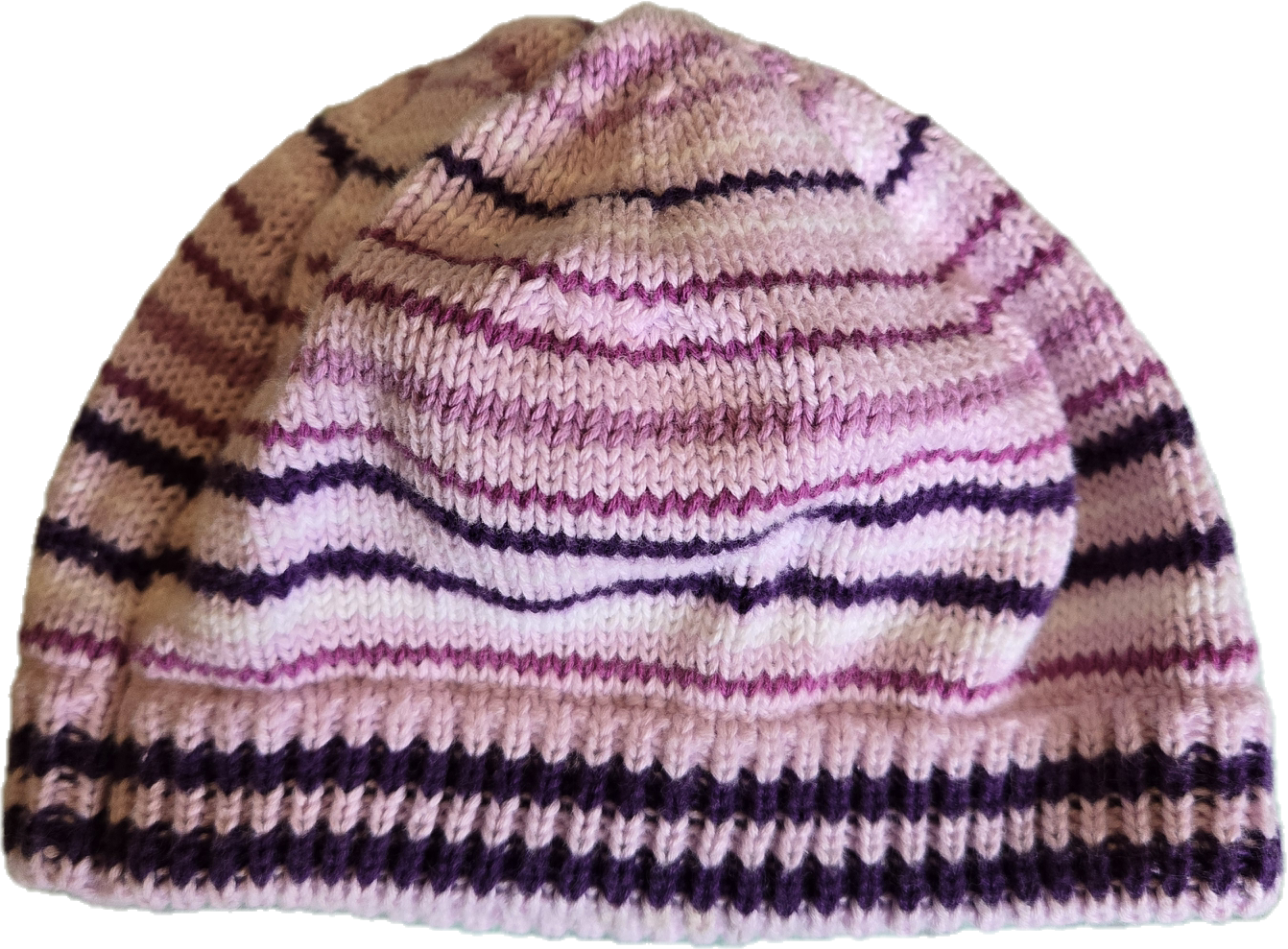 F - Chapeau mauve rayé - small