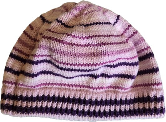 F - Chapeau mauve rayé - small