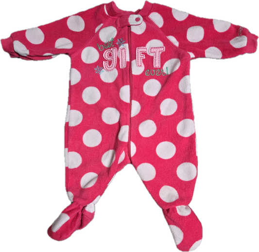 F - Pyjama à pois rose - 3/6 mois