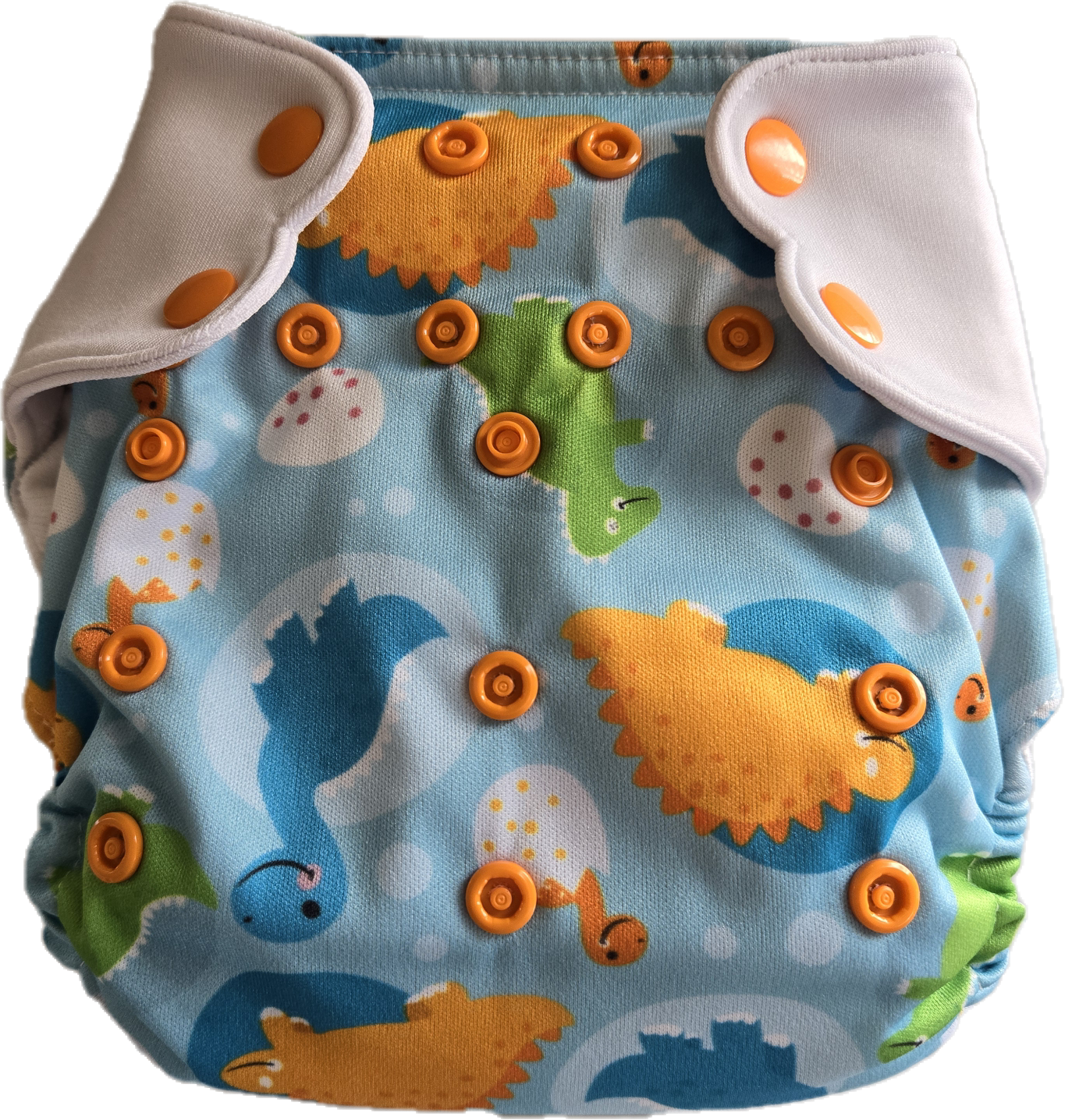 Couche lavable dino bleu pâle - Elf Diaper