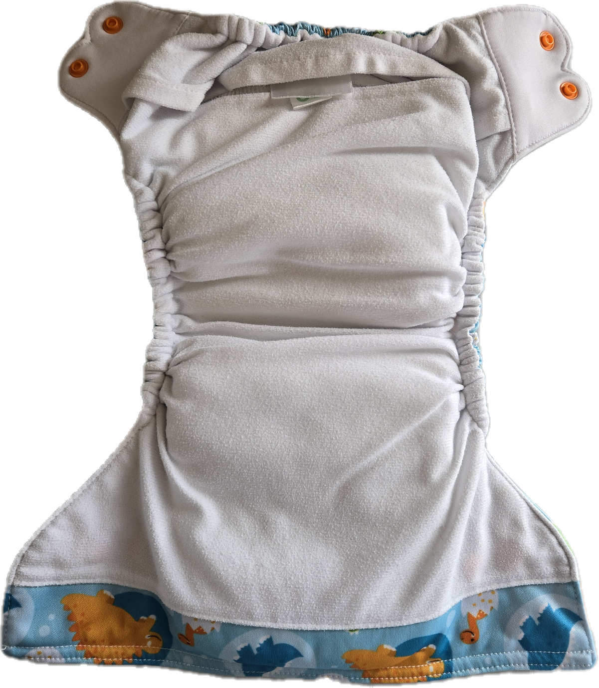 Couche lavable dino bleu pâle - Elf Diaper