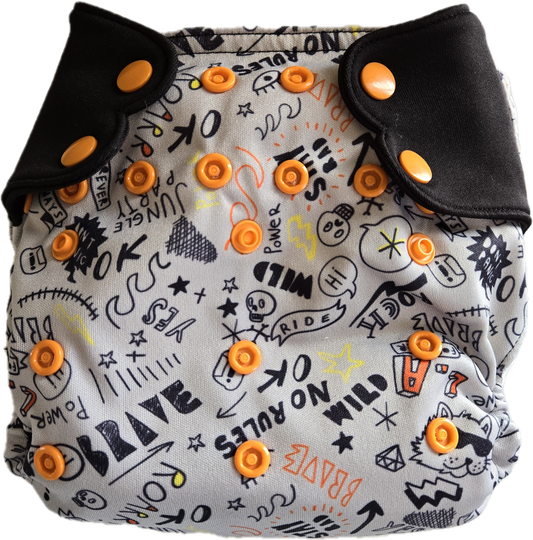 Couche lavable grise - Elf Diaper