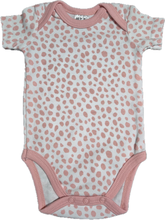 F - Cache-couche court tacheté rose - 0/3 mois - Neuf