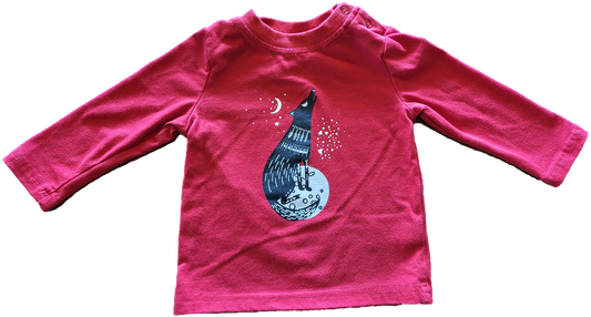 G - Chandail loup rouge - 9 mois