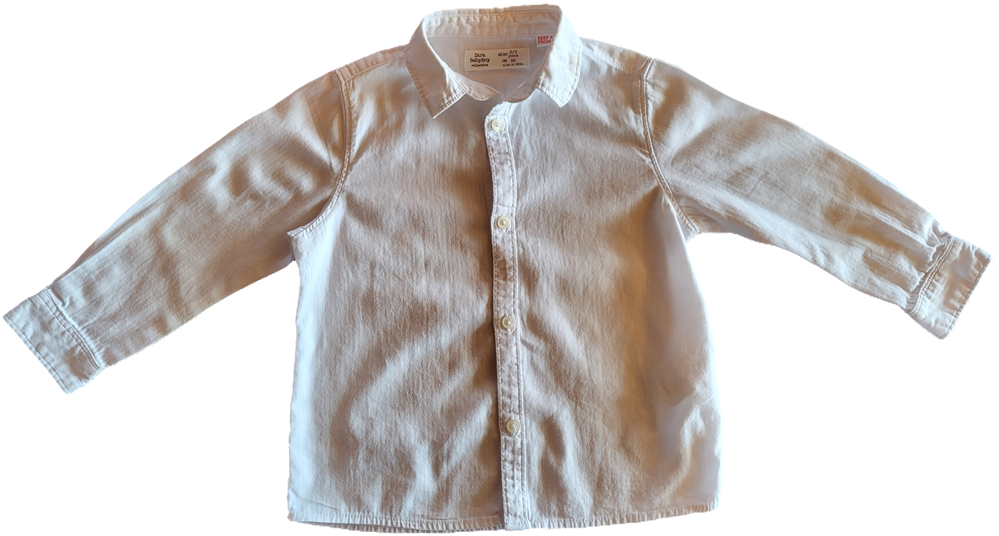 G - Chemise blanche - 2/3 ans