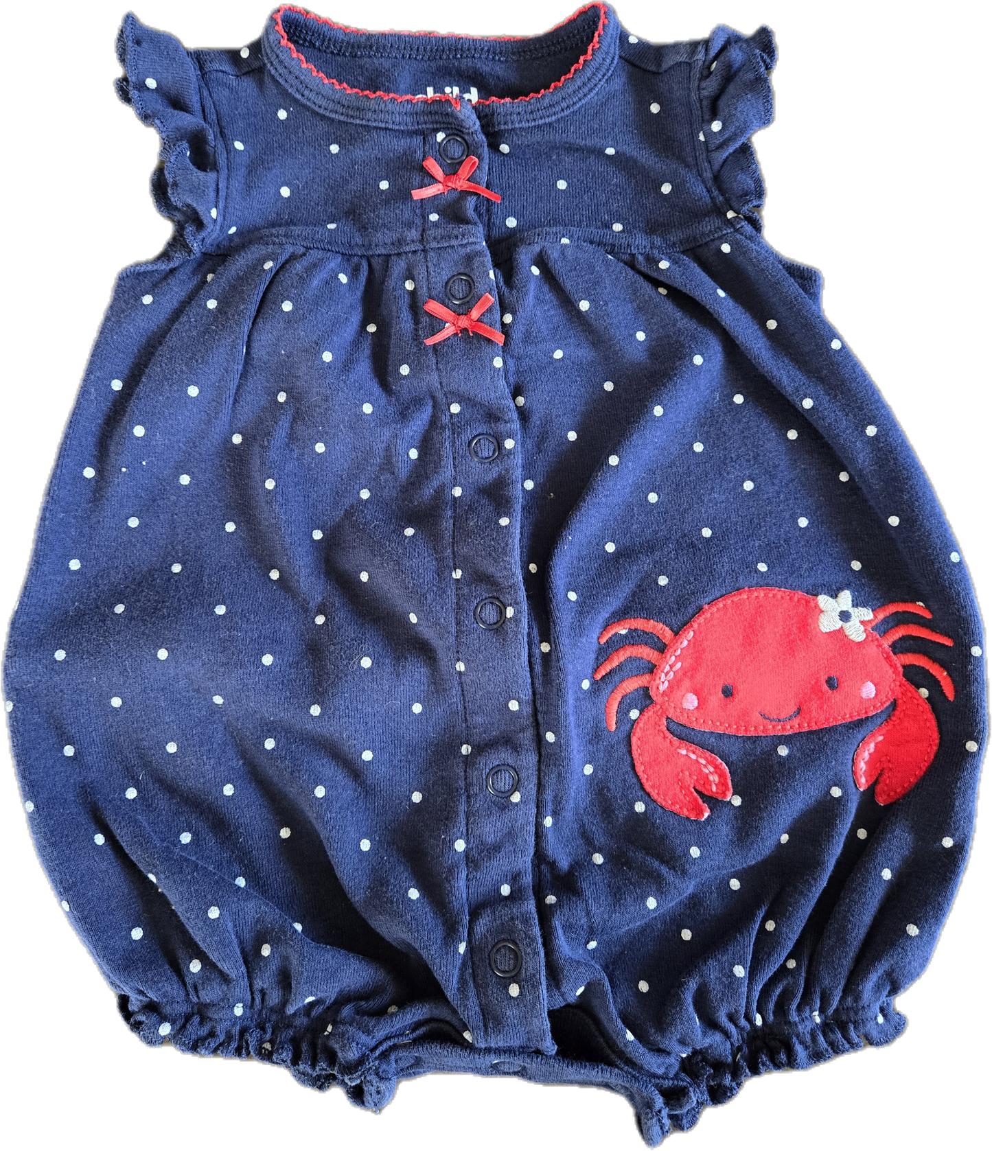 F - Barboteuse crabe bleu marine - 0/3 mois