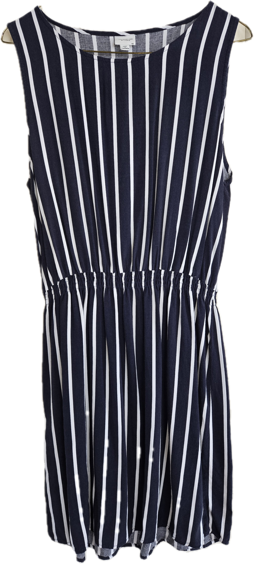 D - Robe rayée bleu marine - Large