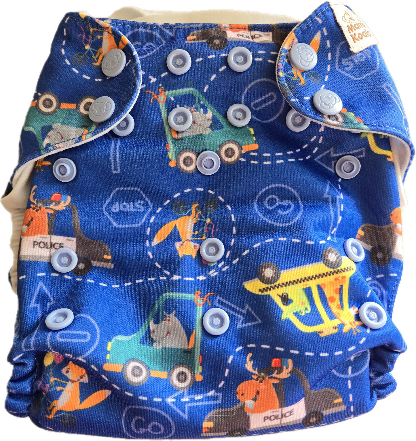 Couche lavable animaux bleu