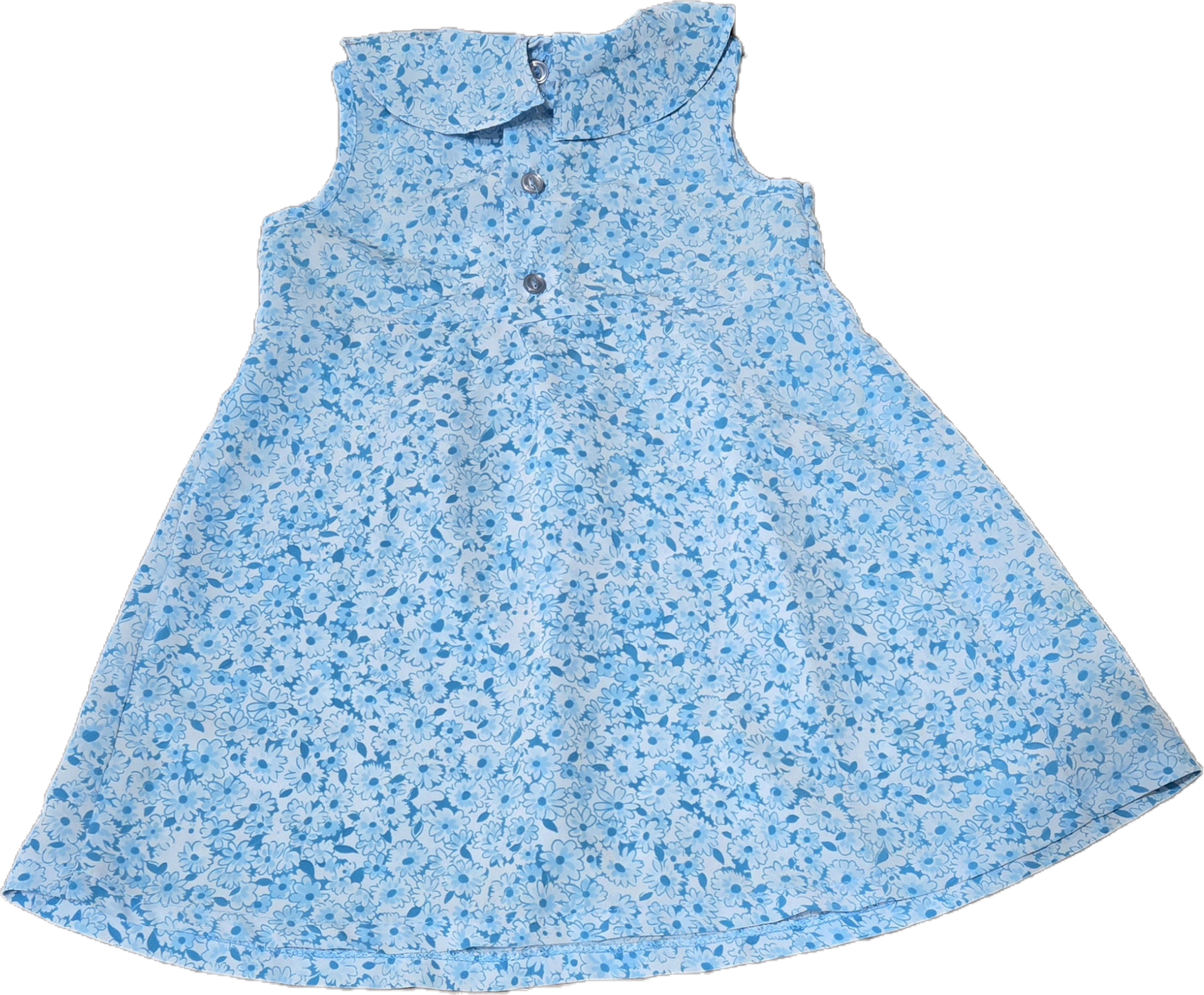 F - Robe fleurie bleue - 2 ans