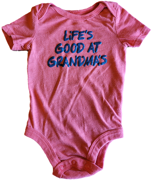 G - Cache-couche court rouge Grand- maman - 6/12 mois