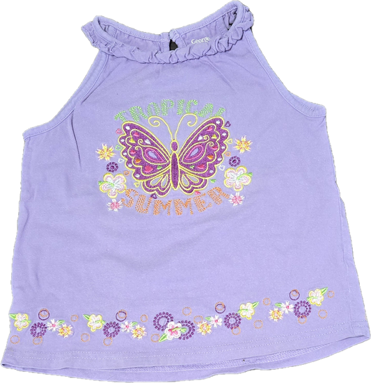 F - Camisole mauve papillon - 3 ans
