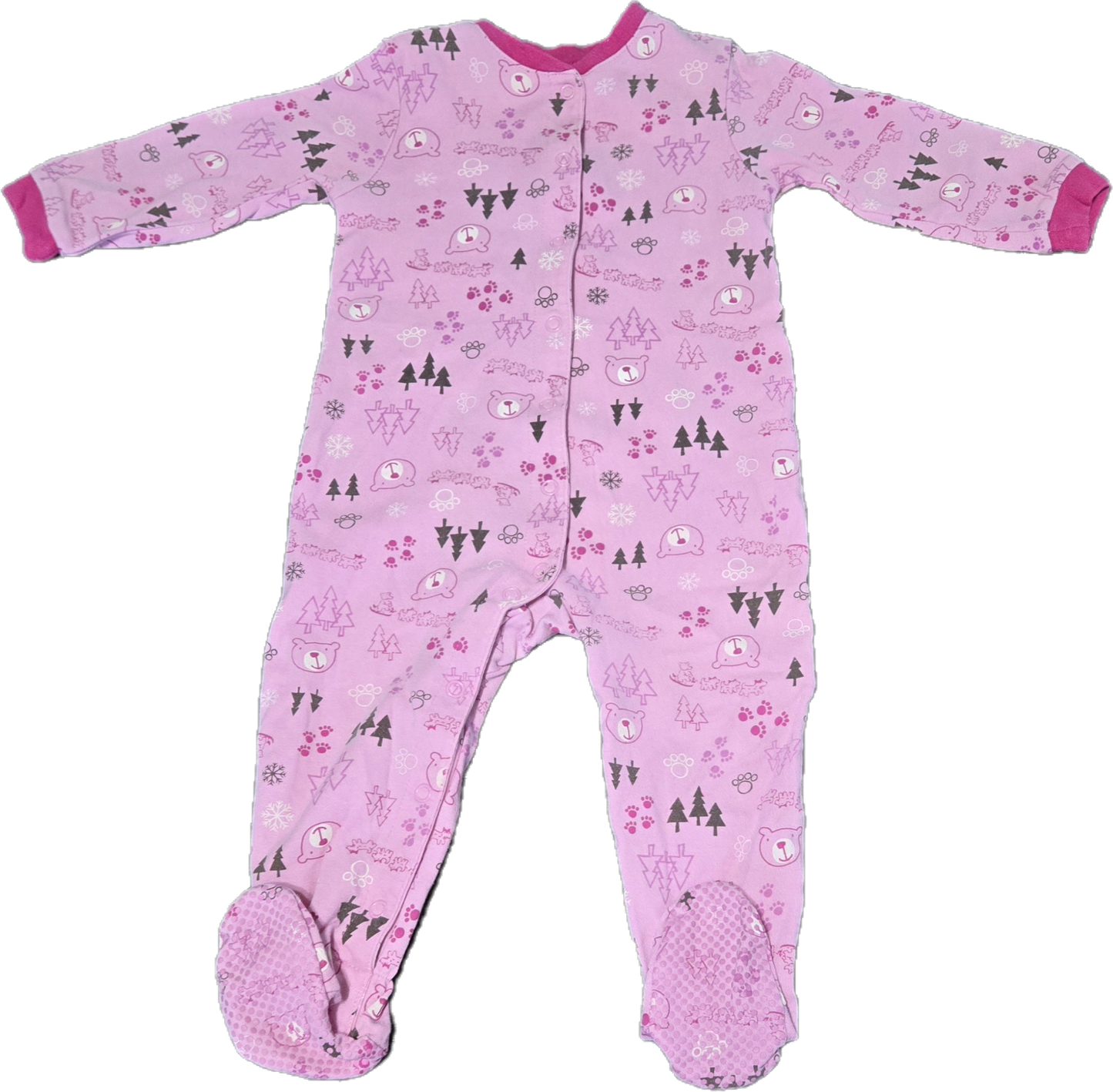 F - Pyjama rose ours - 12 mois
