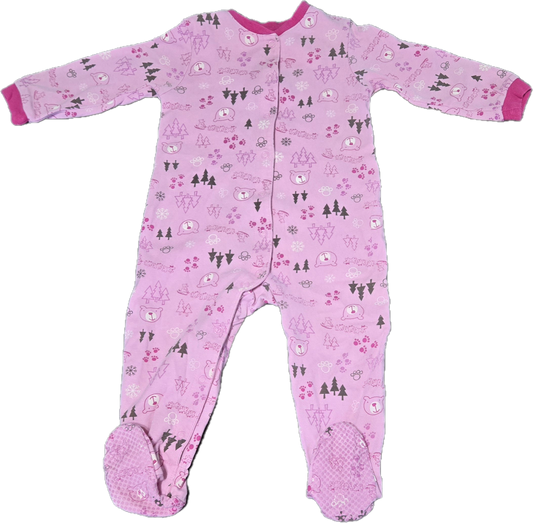 F - Pyjama rose ours - 12 mois