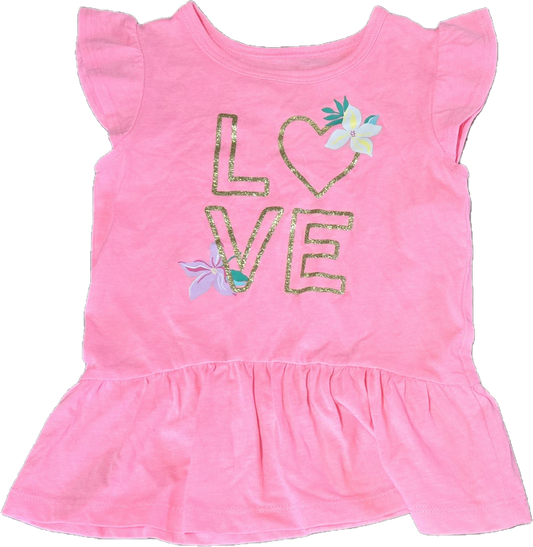 F - Chandail rose Love - 3 ans