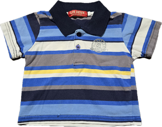 G - Chandail rayé bleu - 12 mois