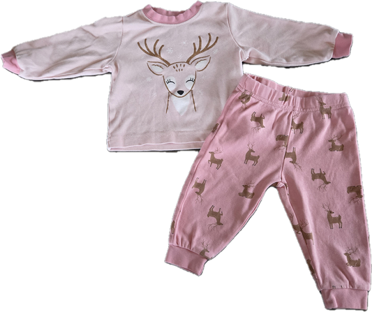 F - Ensemble chevreuil rose Pekkle - 6 mois - Neuf