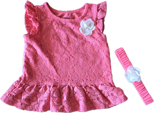 F - Chandail et bandeau rose - 3 ans