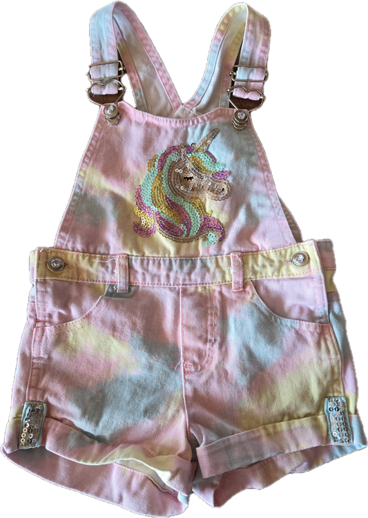 F - Salopette licorne multicolore - 3 ans