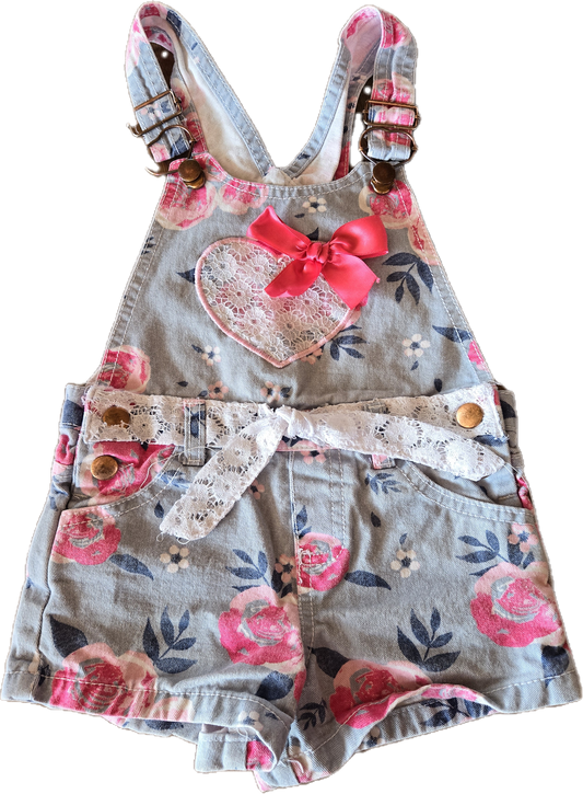 F - Salopette fleurie - 2 ans