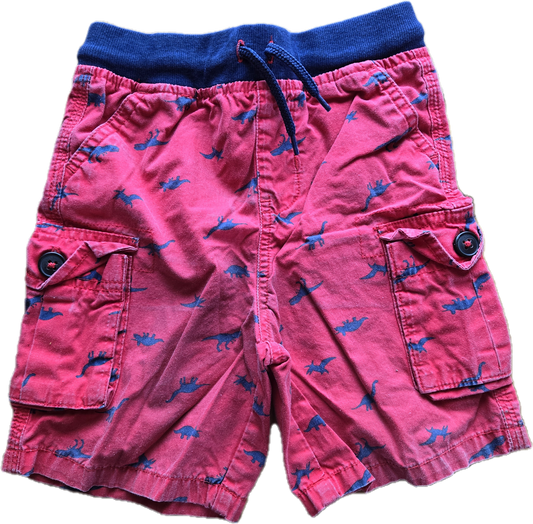 G - Short rouge dino bleu marine - 4 ans