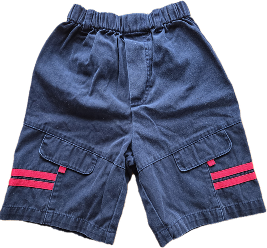 G - Short bleu marine et rouge - 2 ans