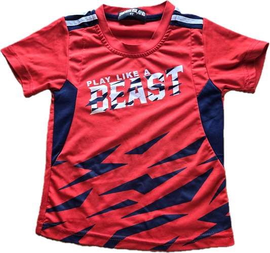 G - Chandail de sport rouge et bleu marine - 4 ans