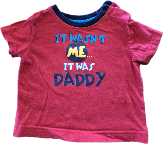 G - Chandail rouge daddy - 3/6 mois