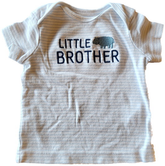 G - Chandail - blanc rayé bleu pâle - 0/3 mois