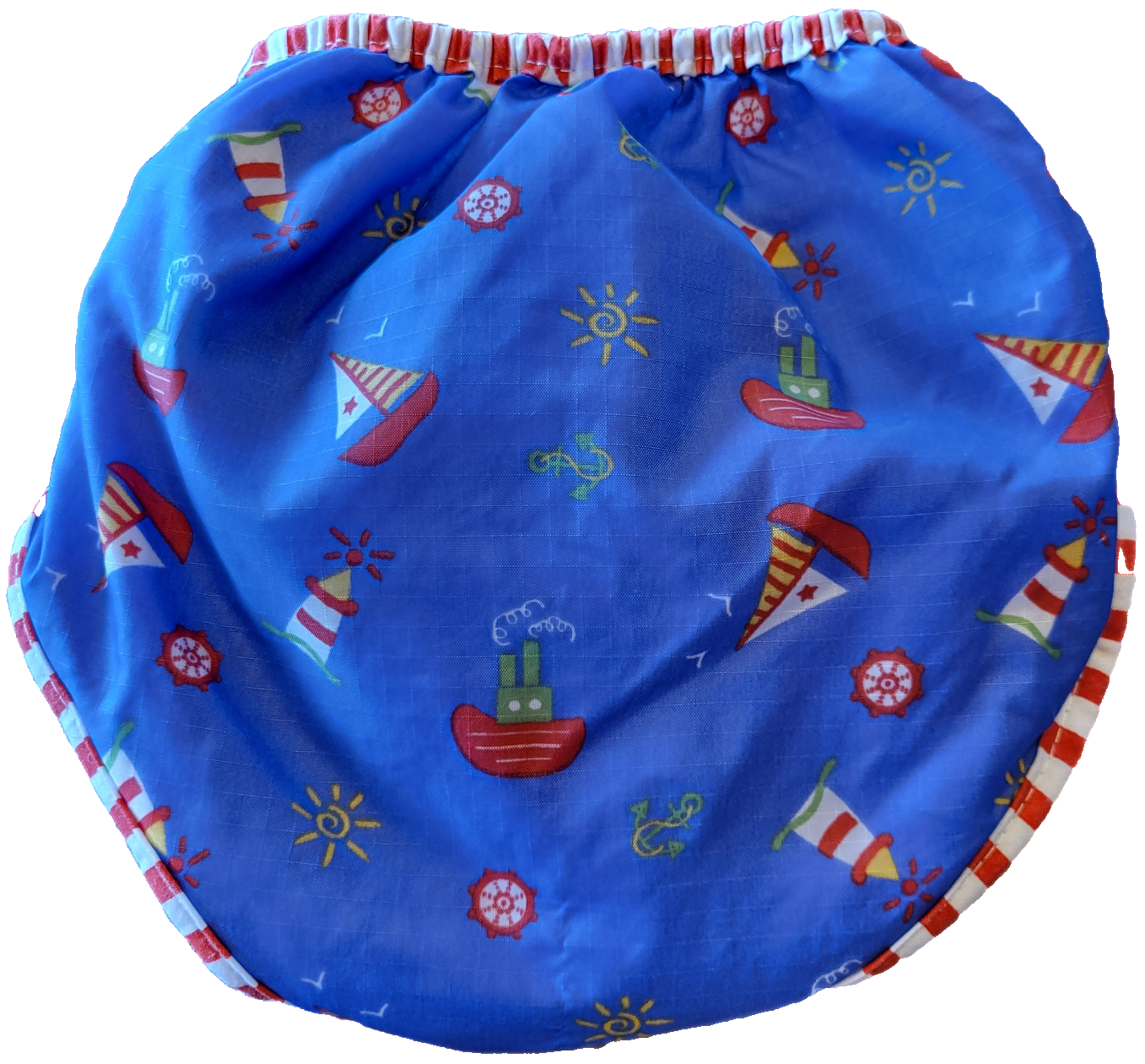 Couche lavable piscine bleu-mauve bateau - Médium