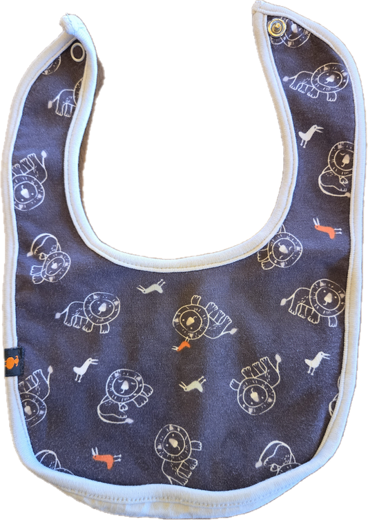 Bavoir lion bleu marine