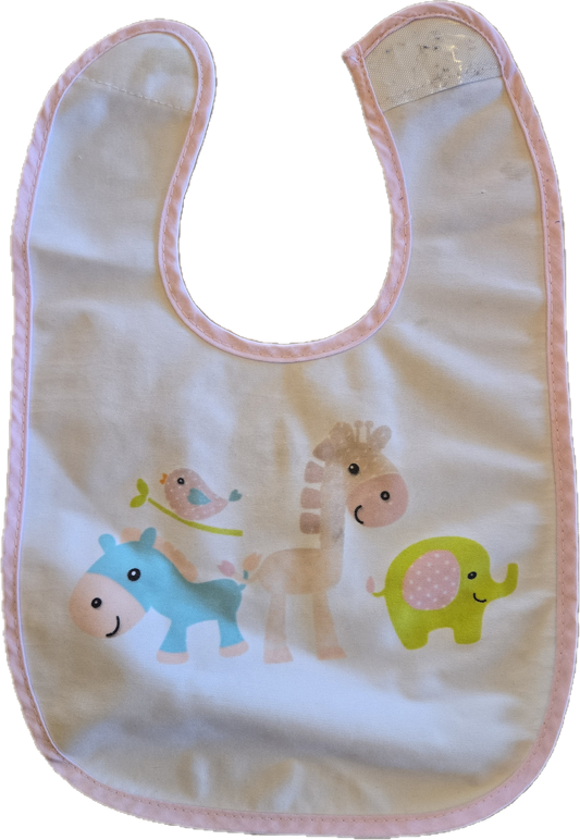 Bavoir blanc animaux